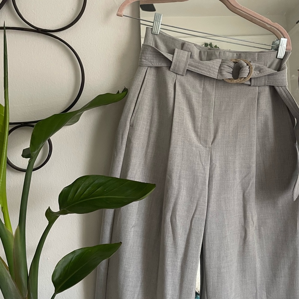 Mango Paper Bag Cinch Waist Culottes